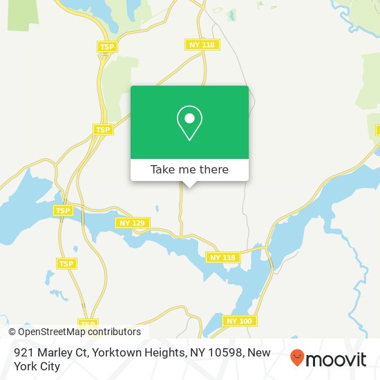 Mapa de 921 Marley Ct, Yorktown Heights, NY 10598