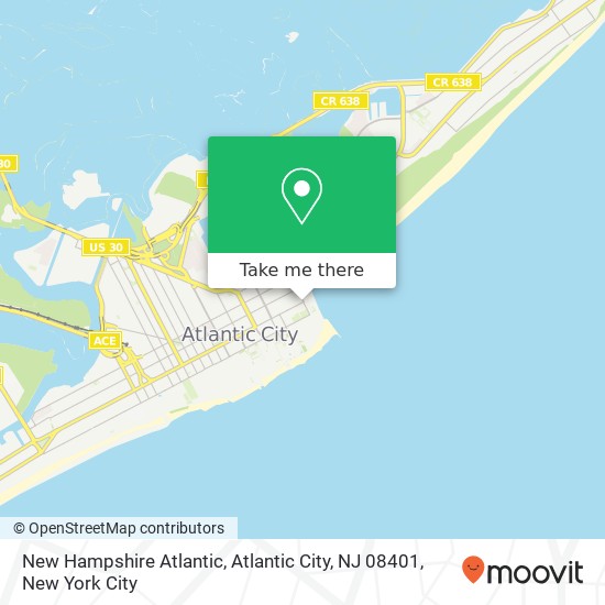 Mapa de New Hampshire Atlantic, Atlantic City, NJ 08401