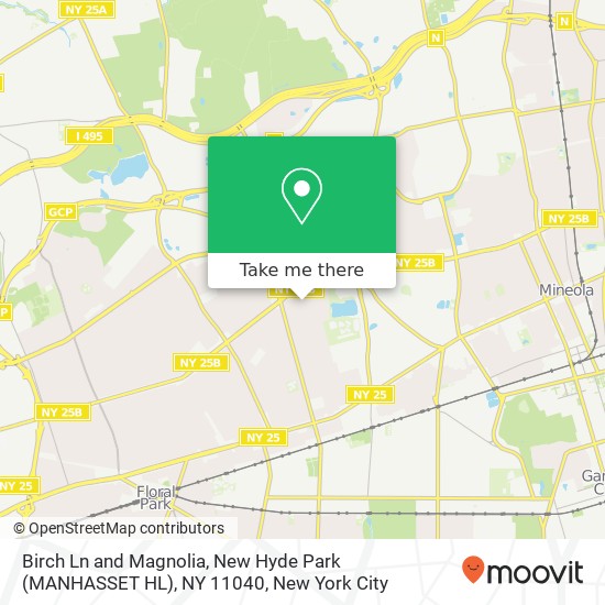 Mapa de Birch Ln and Magnolia, New Hyde Park (MANHASSET HL), NY 11040