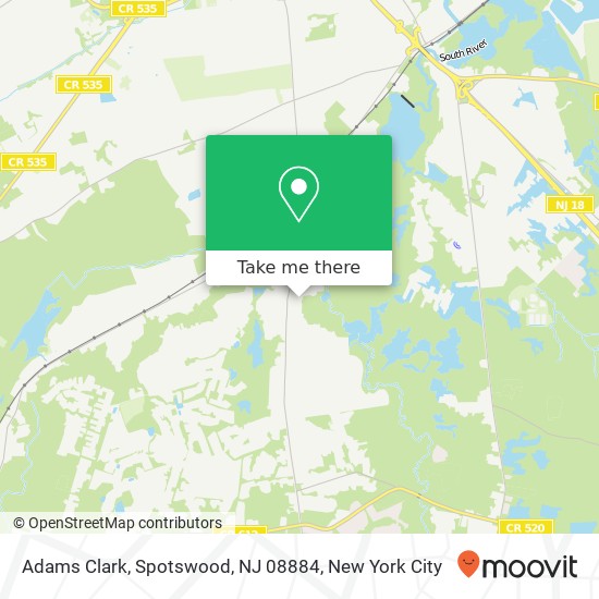 Mapa de Adams Clark, Spotswood, NJ 08884