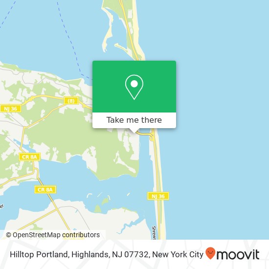 Mapa de Hilltop Portland, Highlands, NJ 07732