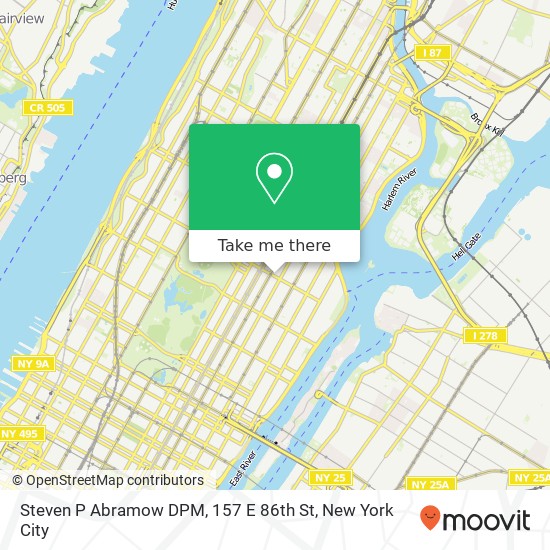 Mapa de Steven P Abramow DPM, 157 E 86th St
