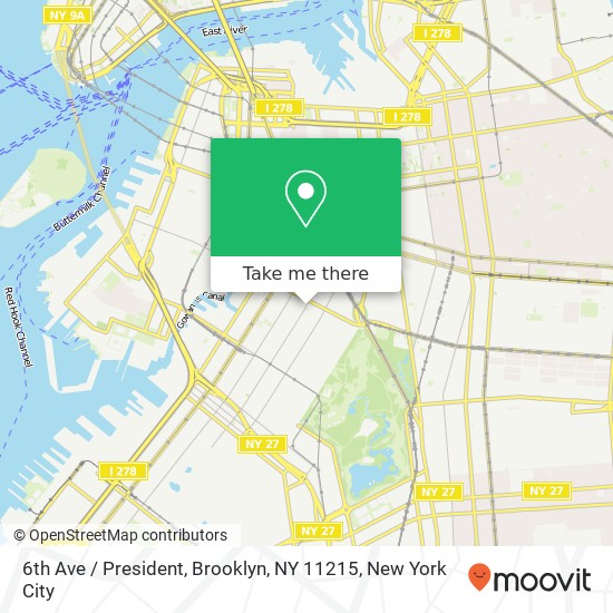 Mapa de 6th Ave / President, Brooklyn, NY 11215