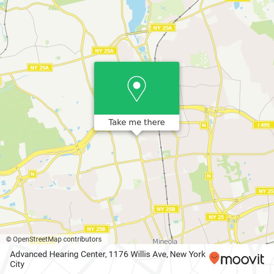 Mapa de Advanced Hearing Center, 1176 Willis Ave