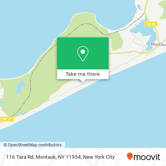 Mapa de 116 Tara Rd, Montauk, NY 11954