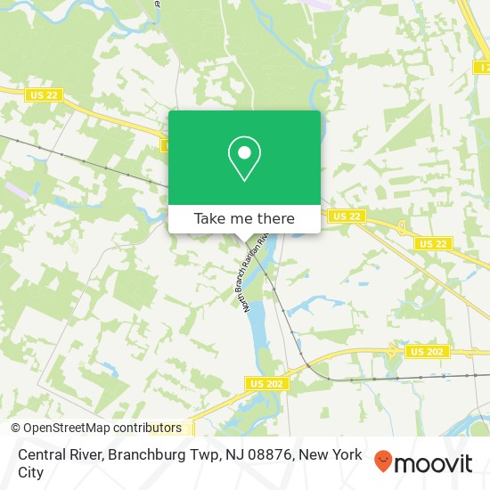 Mapa de Central River, Branchburg Twp, NJ 08876
