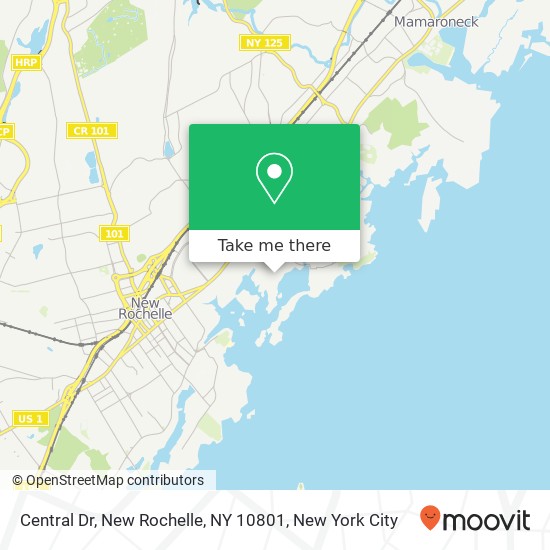 Mapa de Central Dr, New Rochelle, NY 10801