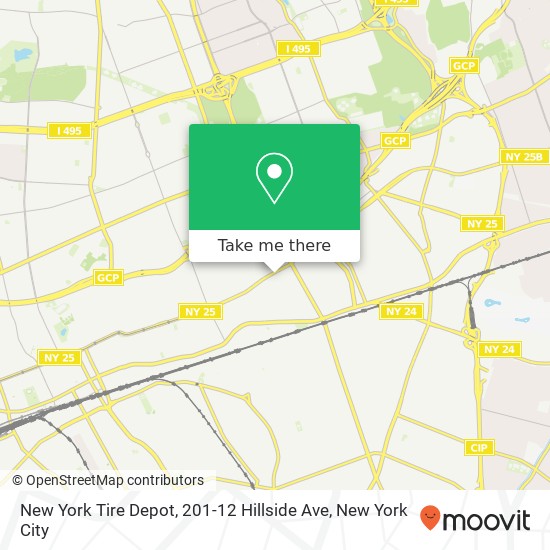 New York Tire Depot, 201-12 Hillside Ave map