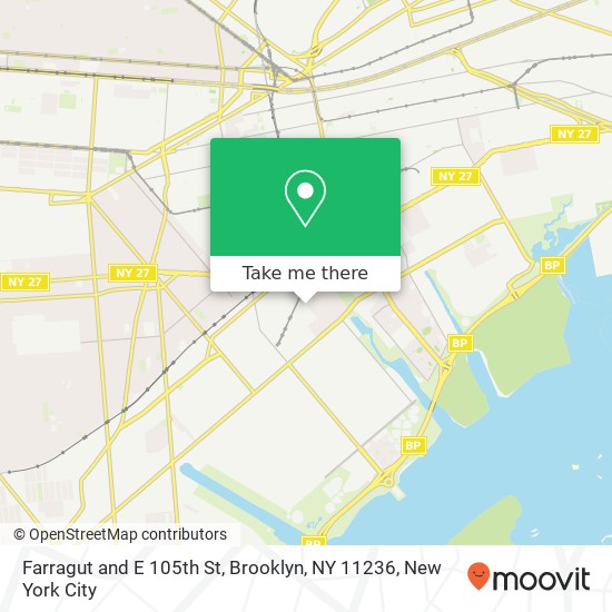 Mapa de Farragut and E 105th St, Brooklyn, NY 11236