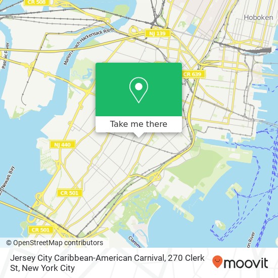Mapa de Jersey City Caribbean-American Carnival, 270 Clerk St