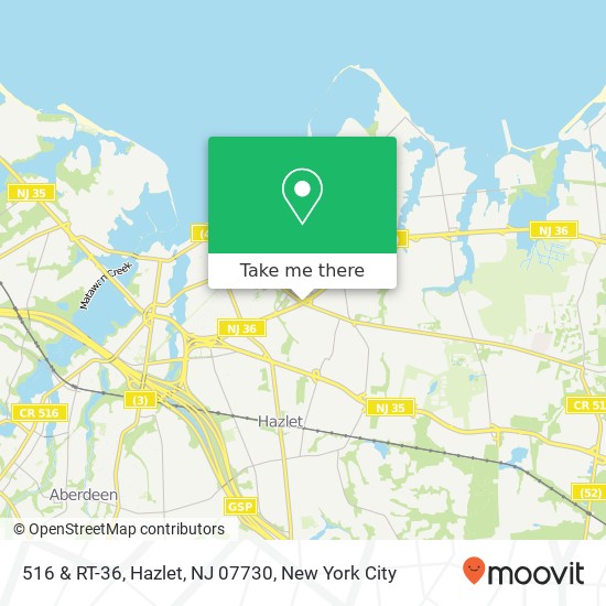Mapa de 516 & RT-36, Hazlet, NJ 07730
