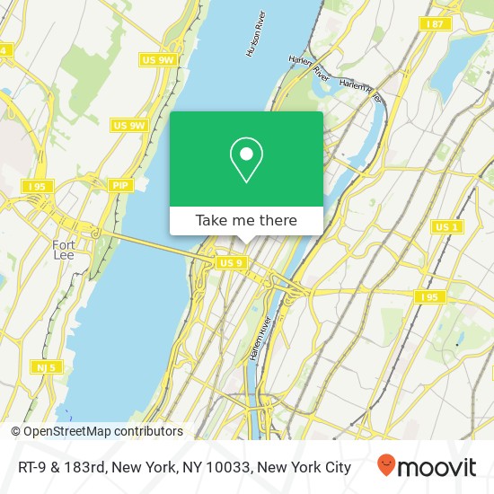 RT-9 & 183rd, New York, NY 10033 map