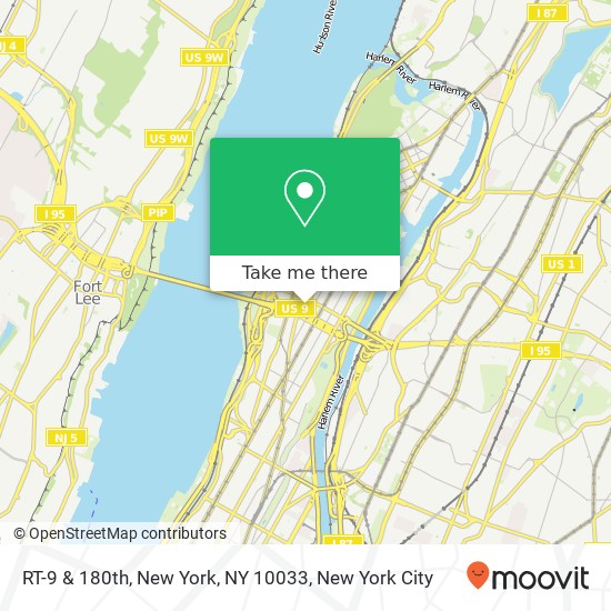 RT-9 & 180th, New York, NY 10033 map