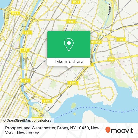 Mapa de Prospect and Westchester, Bronx, NY 10459