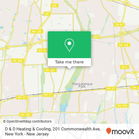 D & D Heating & Cooling, 201 Commonwealth Ave map