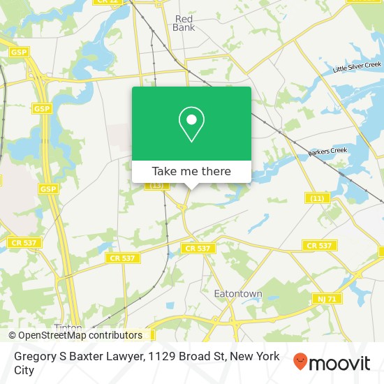 Gregory S Baxter Lawyer, 1129 Broad St map