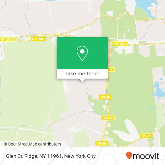 Mapa de Glen Dr, Ridge, NY 11961