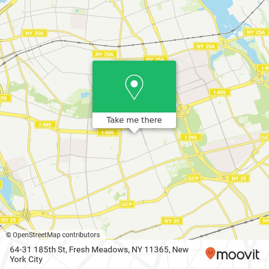 Mapa de 64-31 185th St, Fresh Meadows, NY 11365