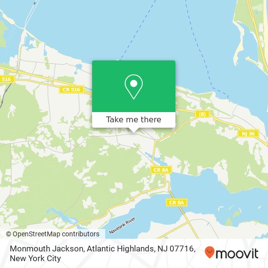 Mapa de Monmouth Jackson, Atlantic Highlands, NJ 07716