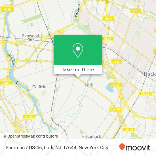 Mapa de Sherman / US-46, Lodi, NJ 07644