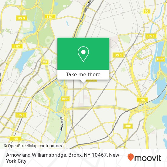 Mapa de Arnow and Williamsbridge, Bronx, NY 10467