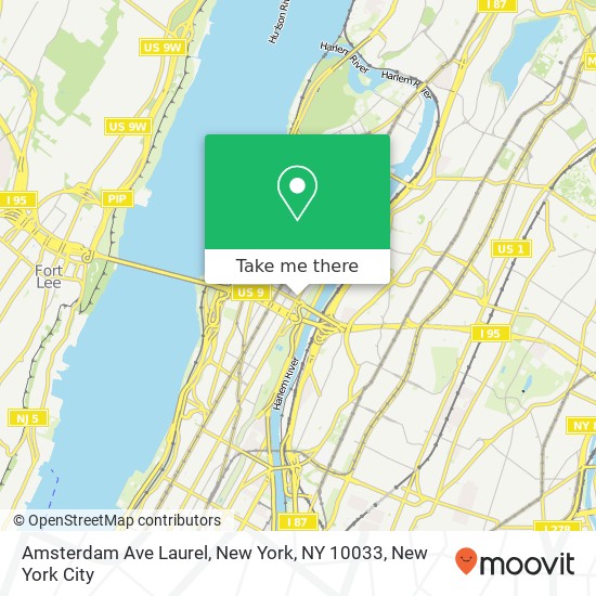 Amsterdam Ave Laurel, New York, NY 10033 map