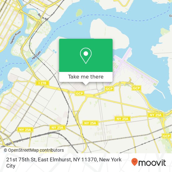 Mapa de 21st 75th St, East Elmhurst, NY 11370