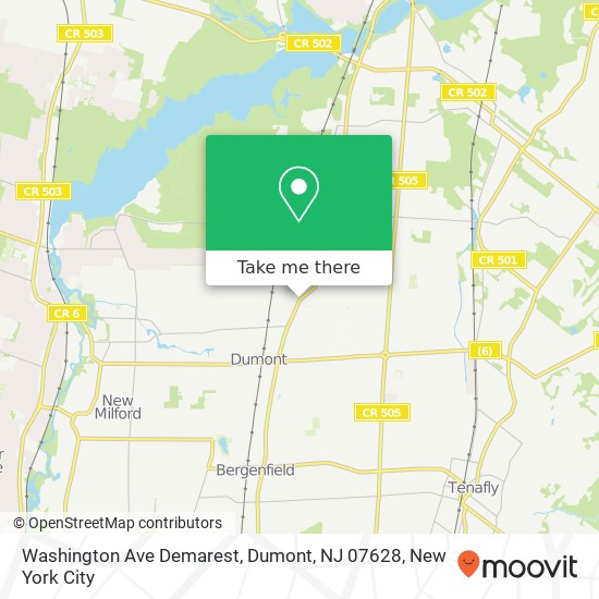 Mapa de Washington Ave Demarest, Dumont, NJ 07628