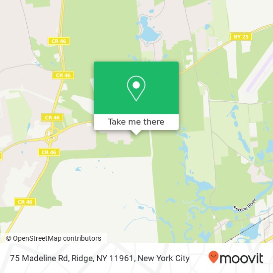 Mapa de 75 Madeline Rd, Ridge, NY 11961
