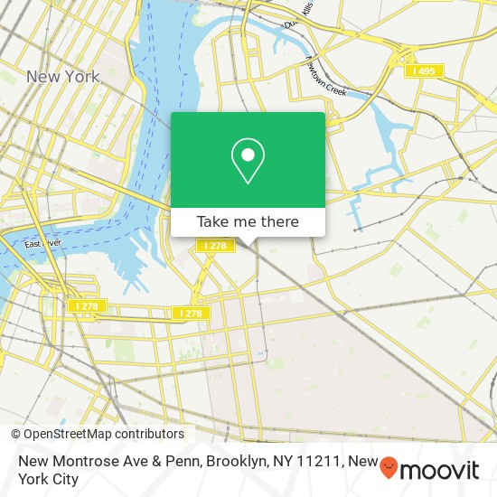 New Montrose Ave & Penn, Brooklyn, NY 11211 map