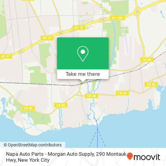 Mapa de Napa Auto Parts - Morgan Auto Supply, 290 Montauk Hwy