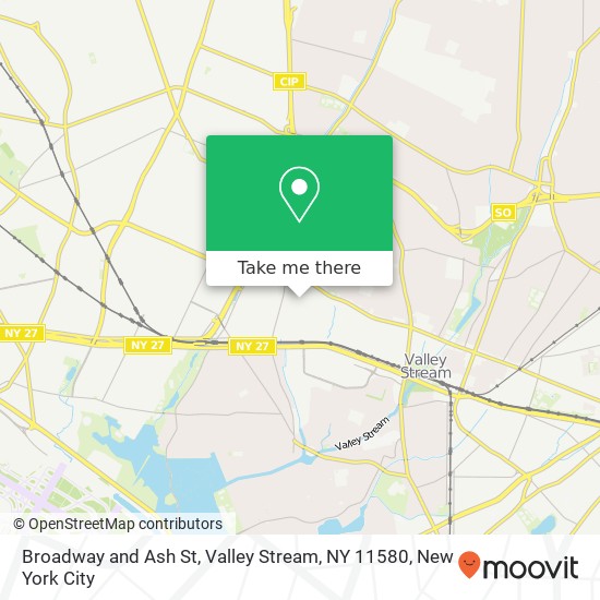 Mapa de Broadway and Ash St, Valley Stream, NY 11580