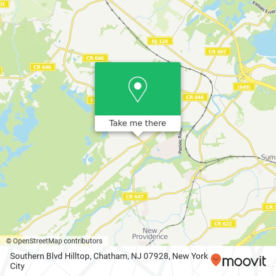 Mapa de Southern Blvd Hilltop, Chatham, NJ 07928