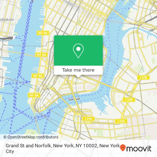 Mapa de Grand St and Norfolk, New York, NY 10002