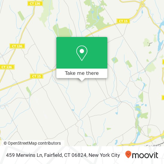 Mapa de 459 Merwins Ln, Fairfield, CT 06824