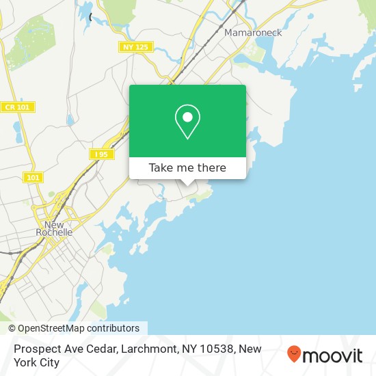 Mapa de Prospect Ave Cedar, Larchmont, NY 10538