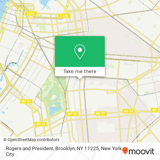 Mapa de Rogers and President, Brooklyn, NY 11225