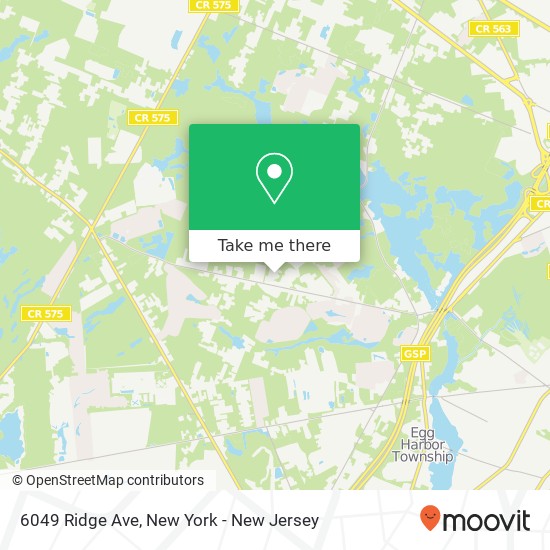 Mapa de 6049 Ridge Ave, Egg Harbor Twp, NJ 08234