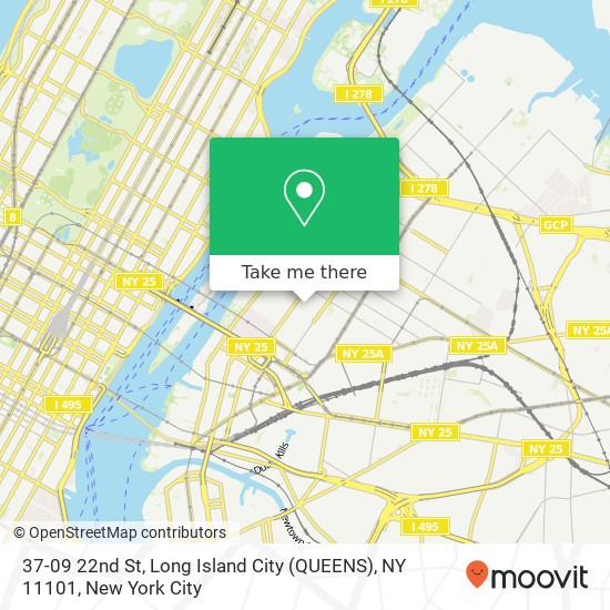 Mapa de 37-09 22nd St, Long Island City (QUEENS), NY 11101