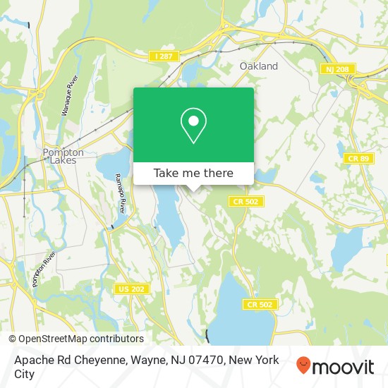 Mapa de Apache Rd Cheyenne, Wayne, NJ 07470