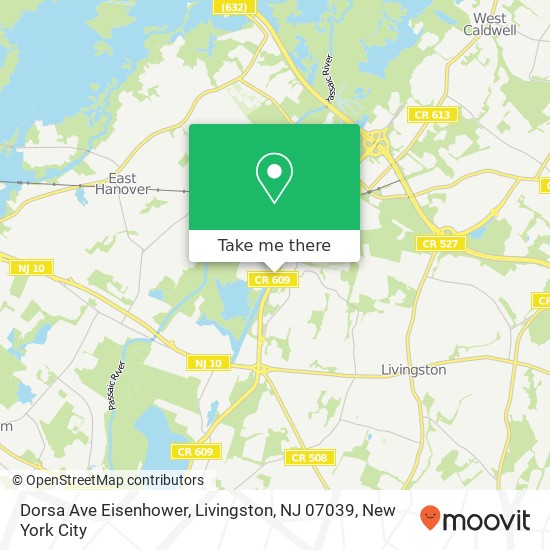 Dorsa Ave Eisenhower, Livingston, NJ 07039 map