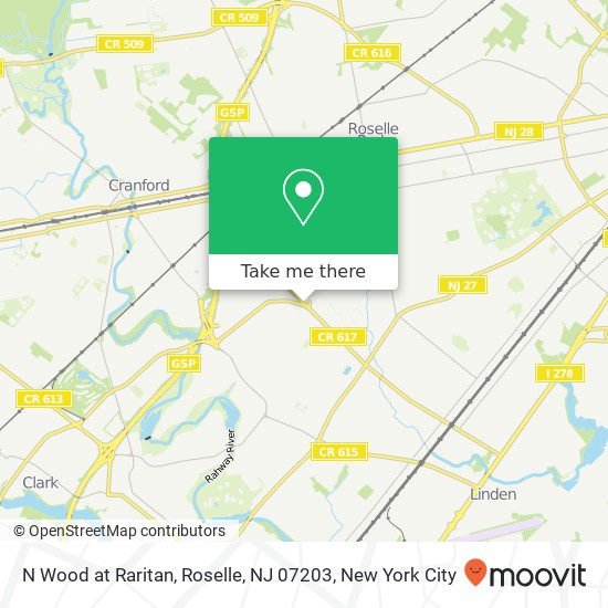 Mapa de N Wood at Raritan, Roselle, NJ 07203