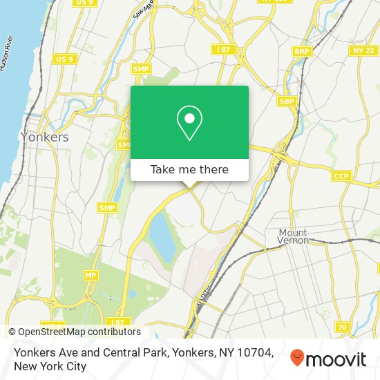 Yonkers Ave and Central Park, Yonkers, NY 10704 map