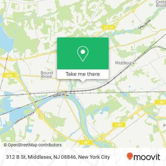 Mapa de 312 B St, Middlesex, NJ 08846