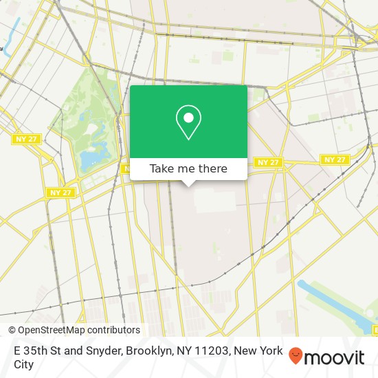 Mapa de E 35th St and Snyder, Brooklyn, NY 11203