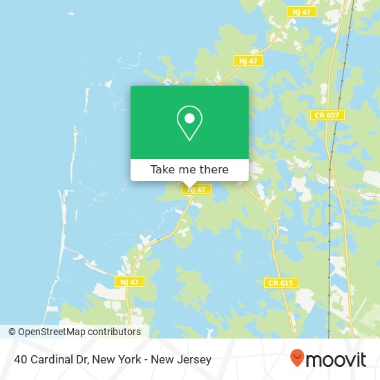 Mapa de 40 Cardinal Dr, Cape May Court House, NJ 08210
