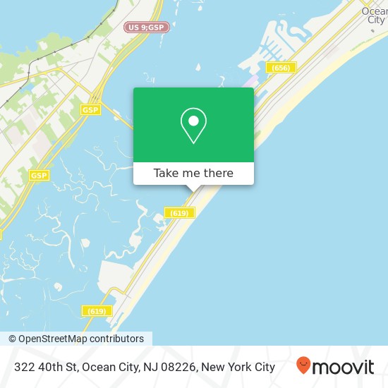 Mapa de 322 40th St, Ocean City, NJ 08226