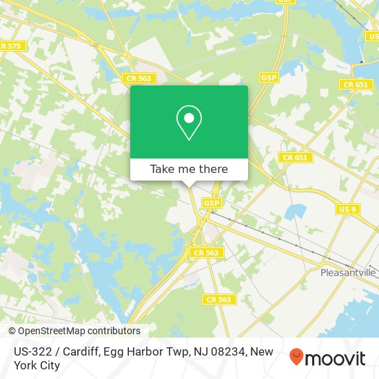 Mapa de US-322 / Cardiff, Egg Harbor Twp, NJ 08234