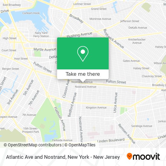 Atlantic Ave and Nostrand map