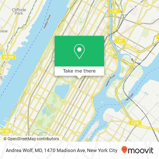 Andrea Wolf, MD, 1470 Madison Ave map